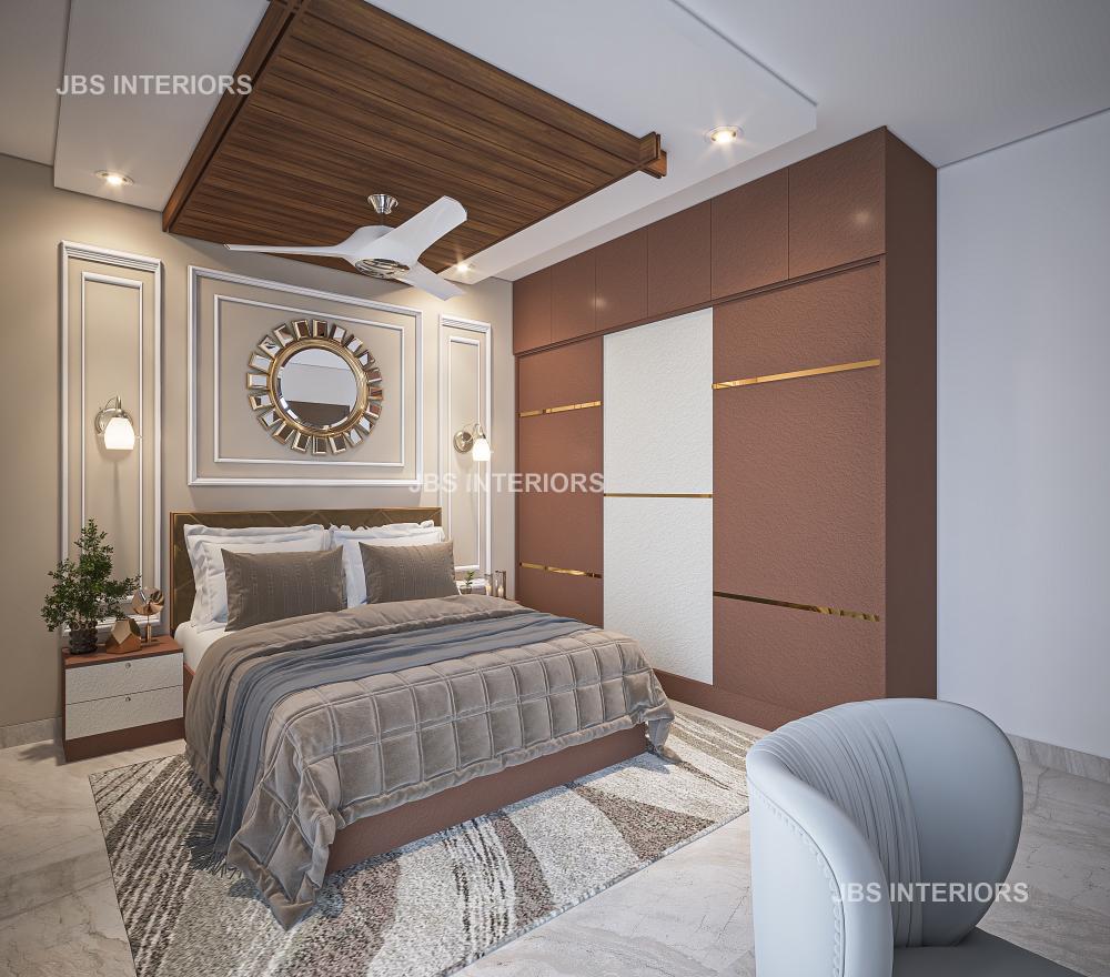 Premium master bedroom interior with bespoke wardrobe by JBS Interiors
